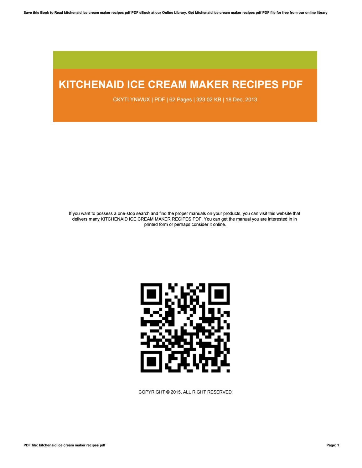 kitchenaid ice cream maker instructions pdf