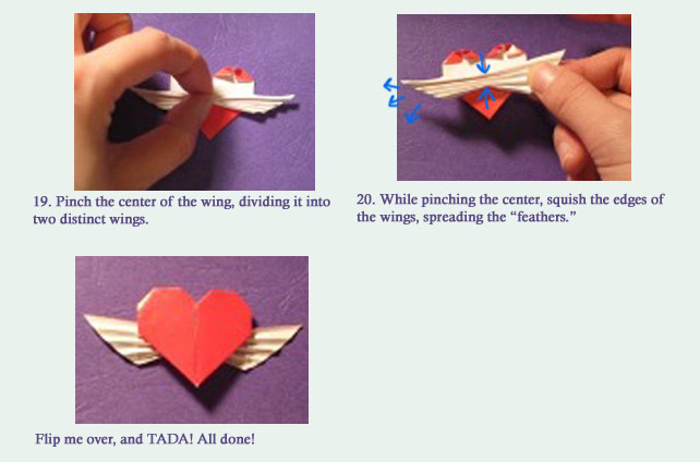 origami heart with wings instructions