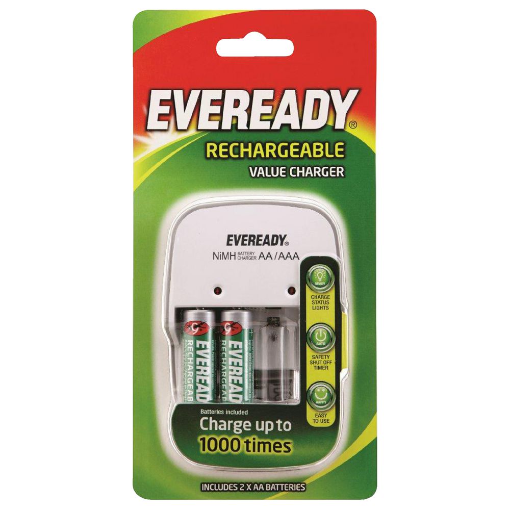 eveready rechargeable battery charger instructions