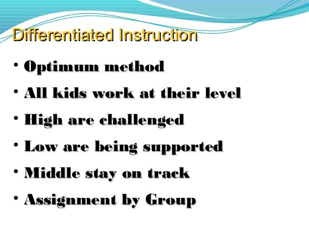 examples of differentiated instruction lessons